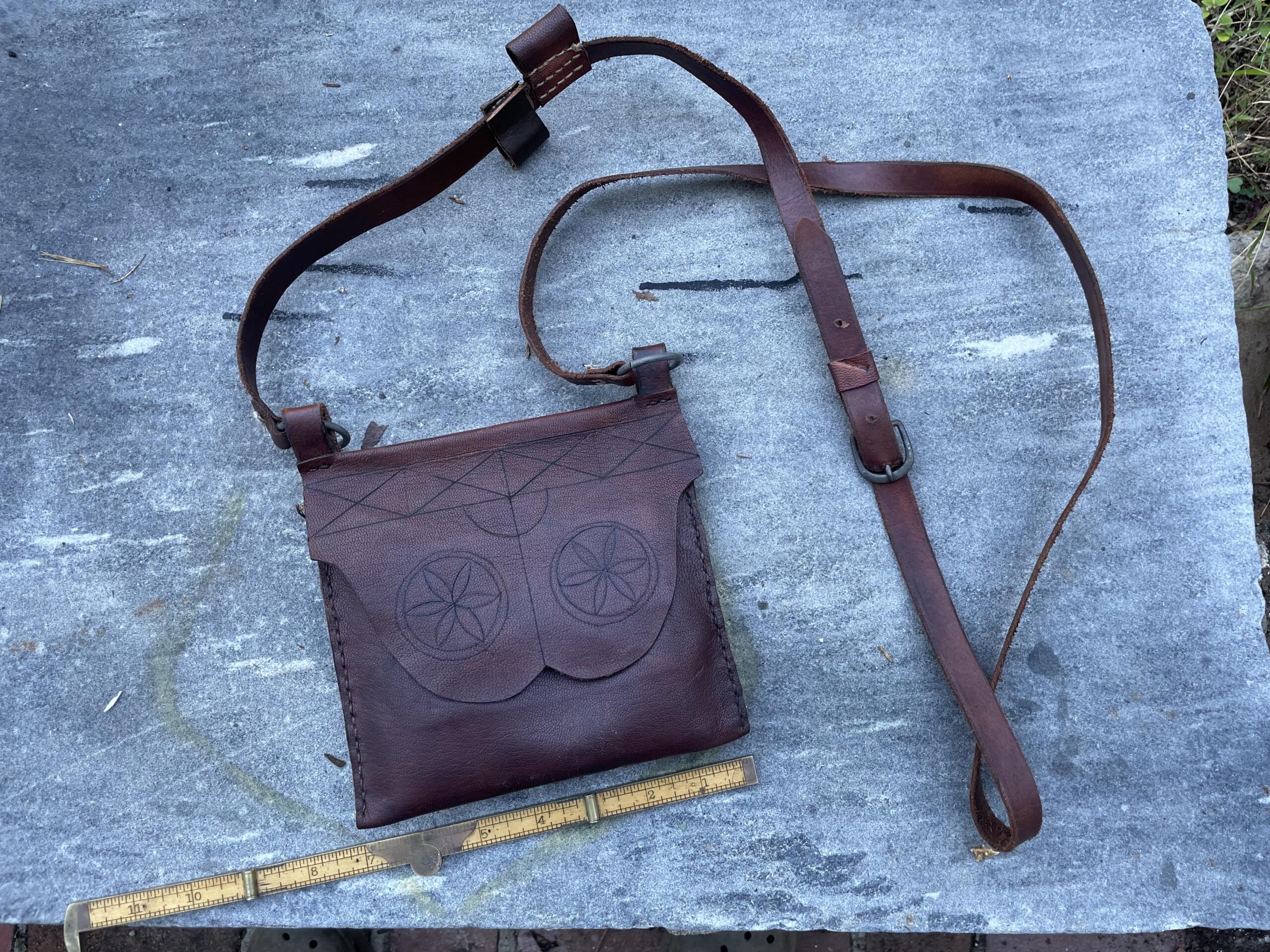 Full hand-stitched leather handbag cowhide Messenger bag handmade