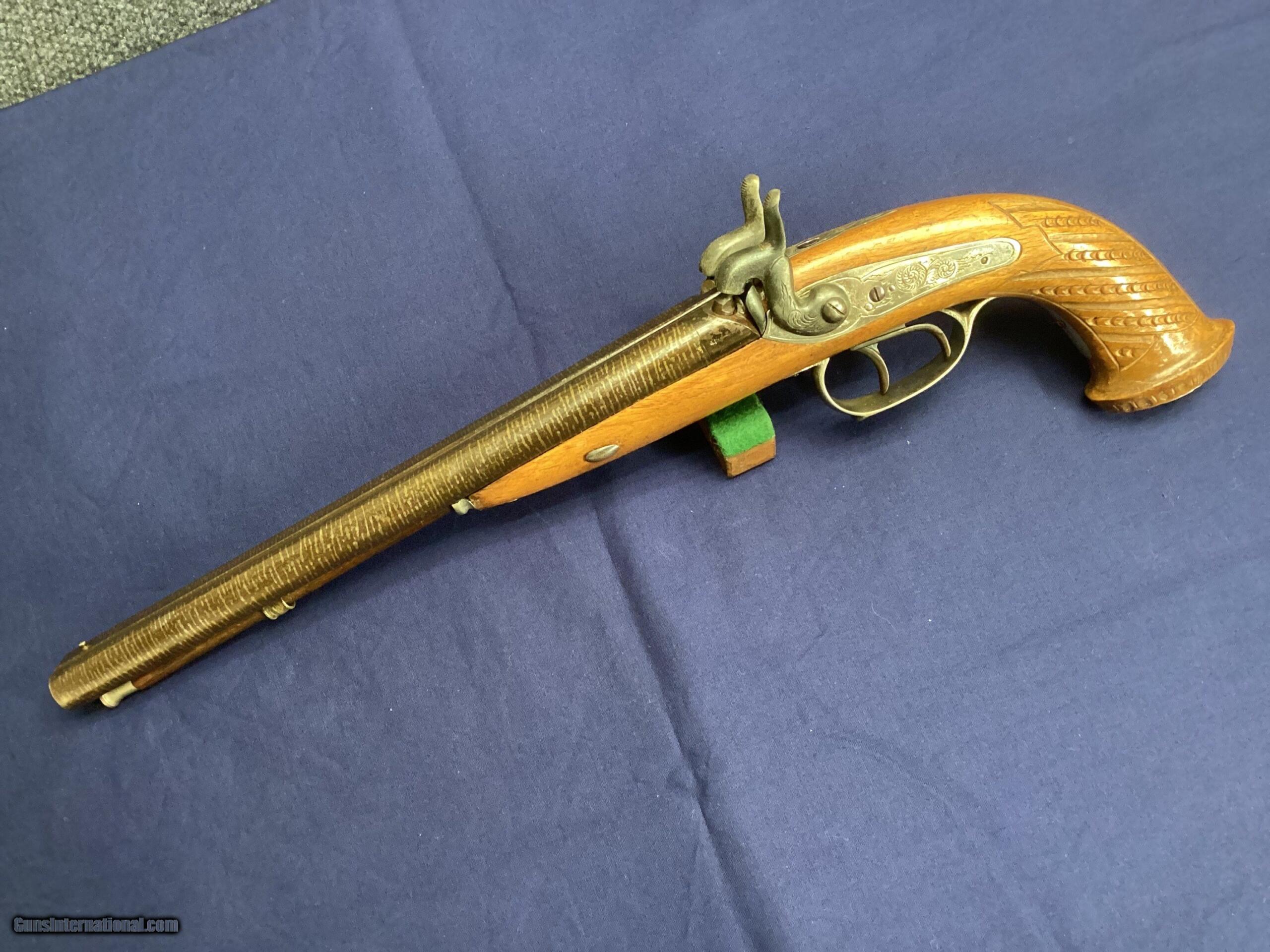 SOLD! Belgium Double Barrel Percussion pistol PRICE REDUCED